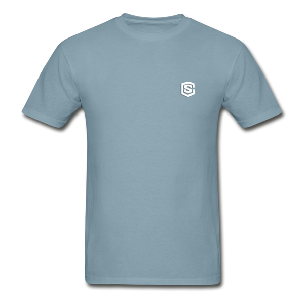 Hanes Adult Tagless T-Shirt  WITH WHITE  LOGO - stonewash blue