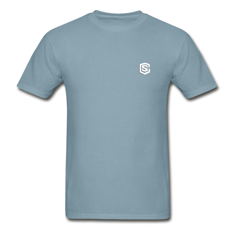 Hanes Adult Tagless T-Shirt  WITH WHITE  LOGO - stonewash blue