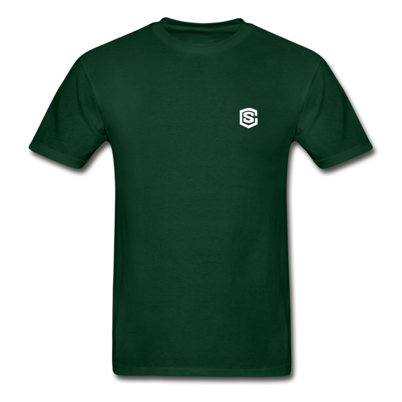 Hanes Adult Tagless T-Shirt  WITH WHITE  LOGO - forest green