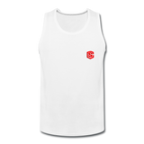 Men’s Premium Tank  WITH  RED LOGO - white