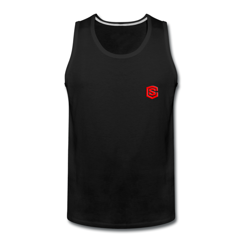 Men’s Premium Tank  WITH  RED LOGO - black