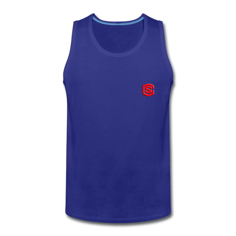 Men’s Premium Tank  WITH  RED LOGO - royal blue