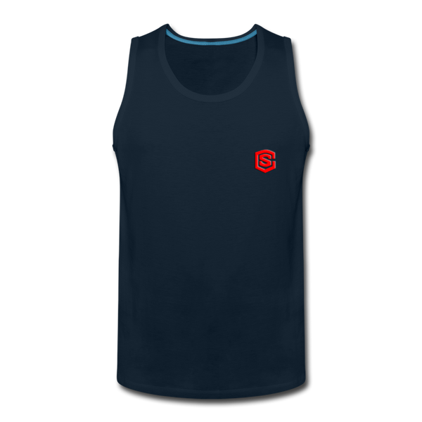 Men’s Premium Tank  WITH  RED LOGO - deep navy