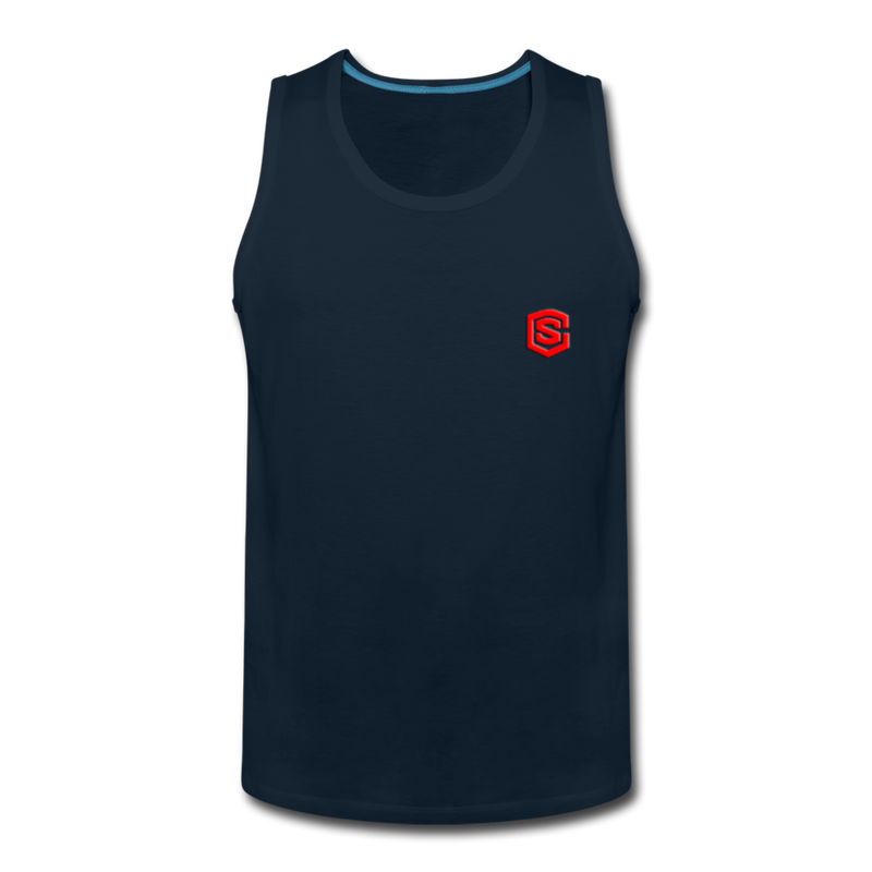 Men’s Premium Tank  WITH  RED LOGO - deep navy