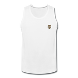 Men’s Premium Tank  WITH BROWN  LOGO - white