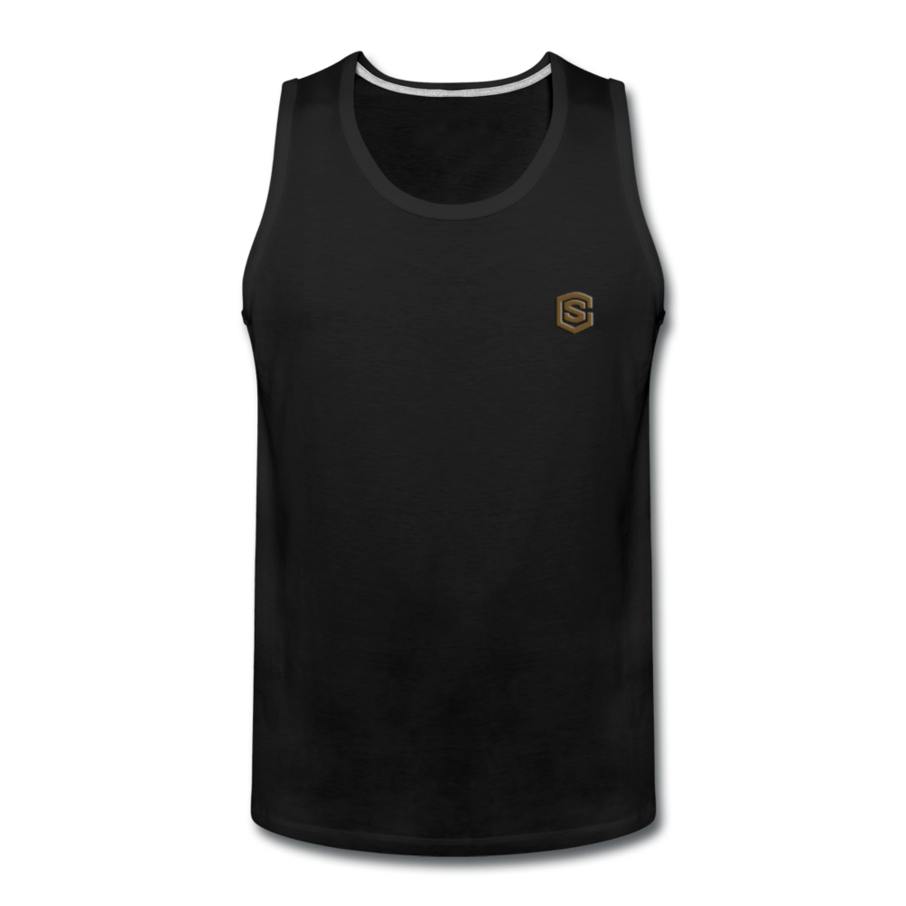 Men’s Premium Tank  WITH BROWN  LOGO - black