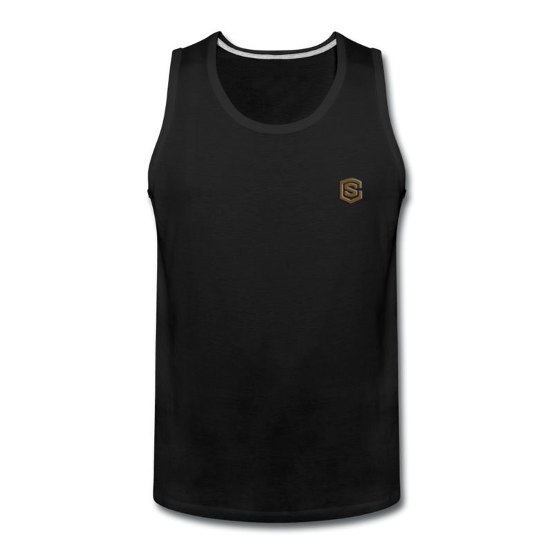 Men’s Premium Tank  WITH BROWN  LOGO - black