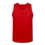 Men’s Premium Tank  WITH BROWN  LOGO - red