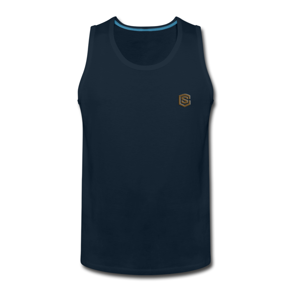 Men’s Premium Tank  WITH BROWN  LOGO - deep navy