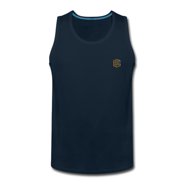 Men’s Premium Tank  WITH BROWN  LOGO - deep navy