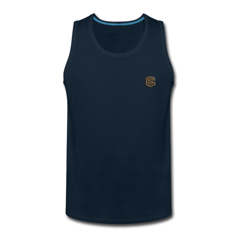 Men’s Premium Tank  WITH BROWN  LOGO - deep navy