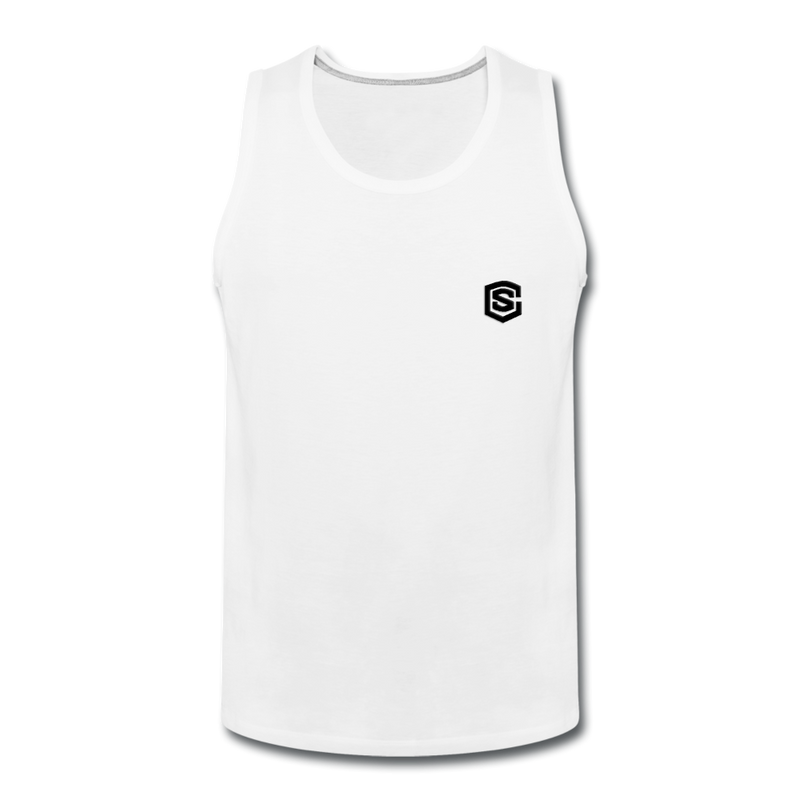 Men’s Premium Tank  WITH BLACK  LOGO - white