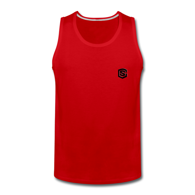 Men’s Premium Tank  WITH BLACK  LOGO - red