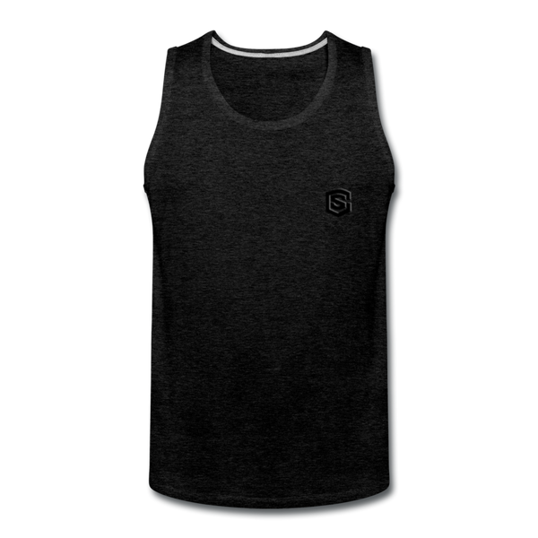 Men’s Premium Tank  WITH BLACK  LOGO - charcoal gray