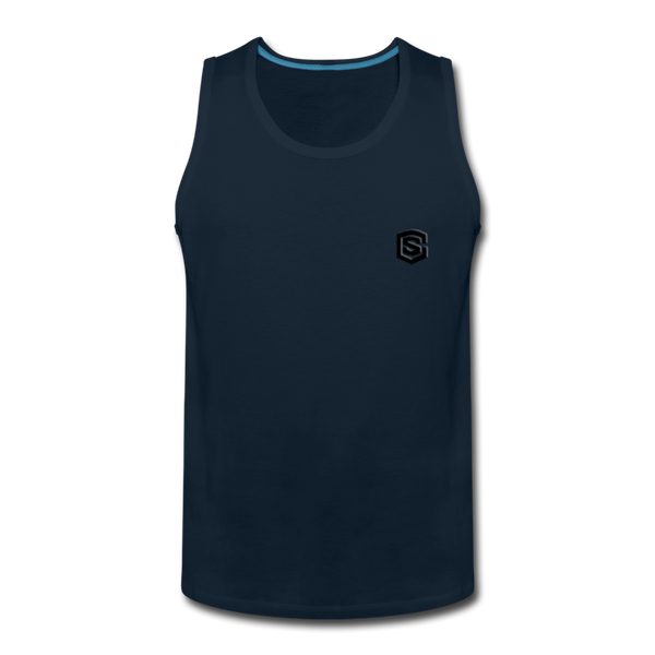 Men’s Premium Tank  WITH BLACK  LOGO - deep navy