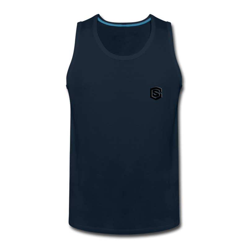 Men’s Premium Tank  WITH BLACK  LOGO - deep navy