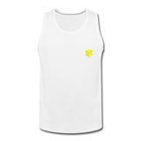 Men’s Premium Tank  WITH  YELLOW  LOGO - white