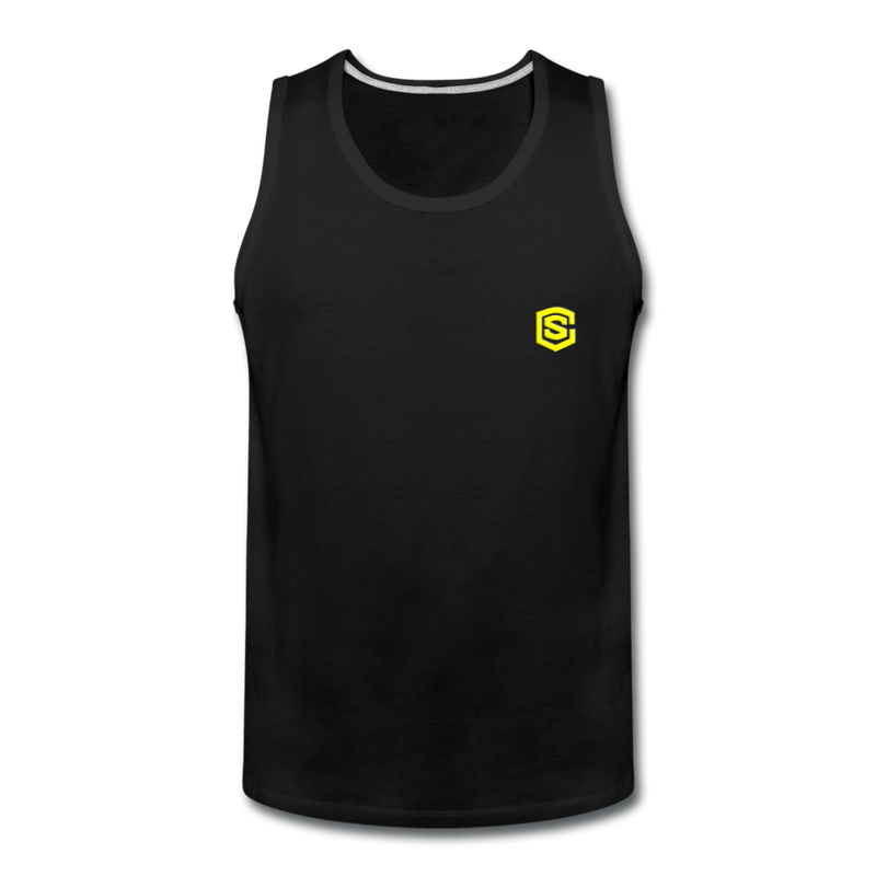 Men’s Premium Tank  WITH  YELLOW  LOGO - black