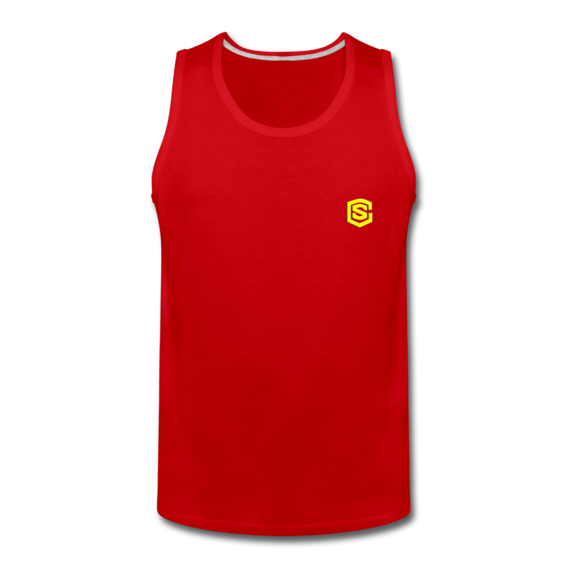 Men’s Premium Tank  WITH  YELLOW  LOGO - red