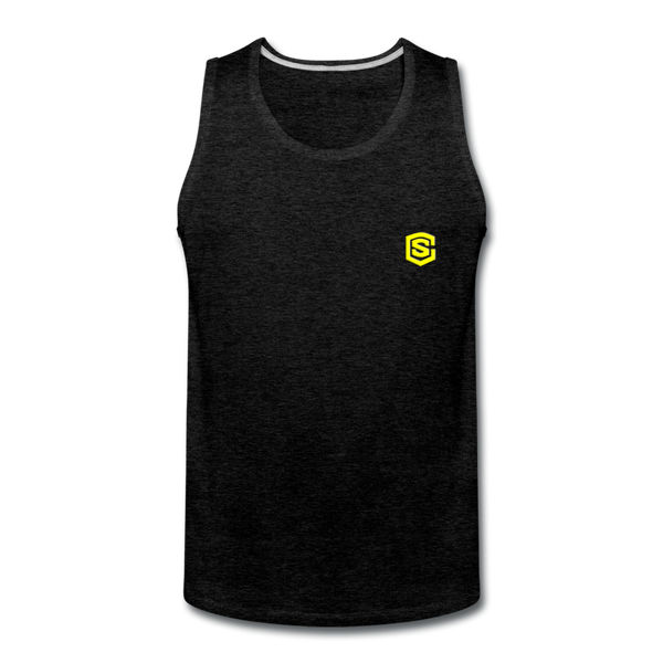 Men’s Premium Tank  WITH  YELLOW  LOGO - charcoal gray