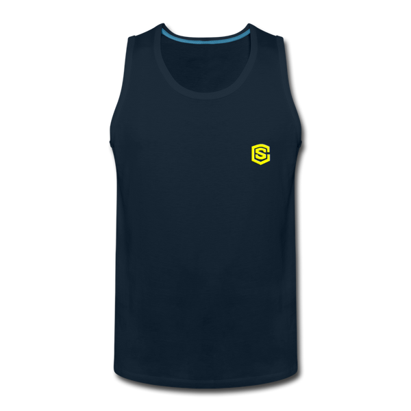 Men’s Premium Tank  WITH  YELLOW  LOGO - deep navy