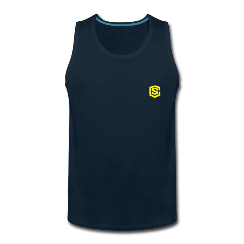 Men’s Premium Tank  WITH  YELLOW  LOGO - deep navy