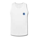 Men’s Premium Tank  WITH BLUE  LOGO - white