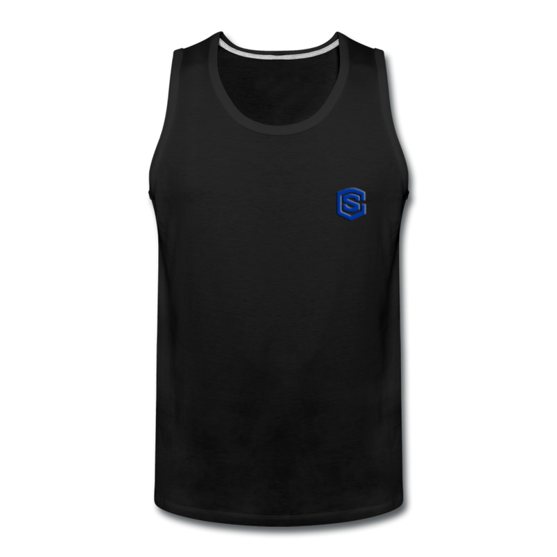 Men’s Premium Tank  WITH BLUE  LOGO - black