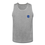 Men’s Premium Tank  WITH BLUE  LOGO - heather gray