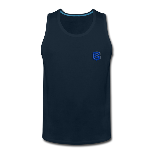 Men’s Premium Tank  WITH BLUE  LOGO - deep navy