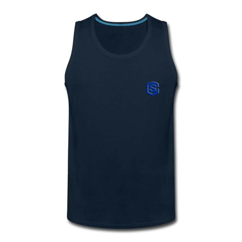 Men’s Premium Tank  WITH BLUE  LOGO - deep navy