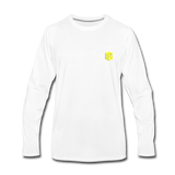 Men's Premium Long Sleeve T-Shirt  WITH YELLOW  LOGO - white