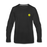 Men's Premium Long Sleeve T-Shirt  WITH YELLOW  LOGO - black