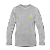 Men's Premium Long Sleeve T-Shirt  WITH YELLOW  LOGO - heather gray