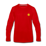 Men's Premium Long Sleeve T-Shirt  WITH YELLOW  LOGO - red