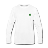 Men's Premium Long Sleeve T-Shirt  WITH GREEN  LOGO - white