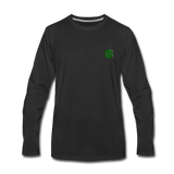 Men's Premium Long Sleeve T-Shirt  WITH GREEN  LOGO - black