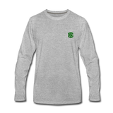 Men's Premium Long Sleeve T-Shirt  WITH GREEN  LOGO - heather gray