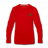 Men's Premium Long Sleeve T-Shirt  WITH GREEN  LOGO - red