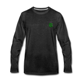 Men's Premium Long Sleeve T-Shirt  WITH GREEN  LOGO - charcoal gray