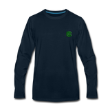 Men's Premium Long Sleeve T-Shirt  WITH GREEN  LOGO - deep navy