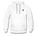 Men’s Premium Hoodie  WITH BLACK  LOGO - white