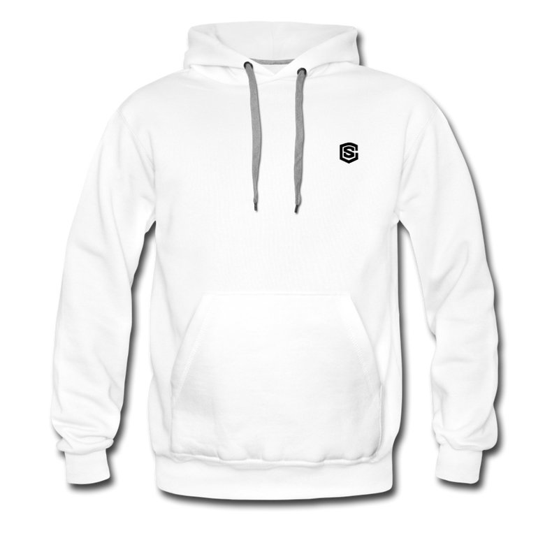 Men’s Premium Hoodie  WITH BLACK  LOGO - white