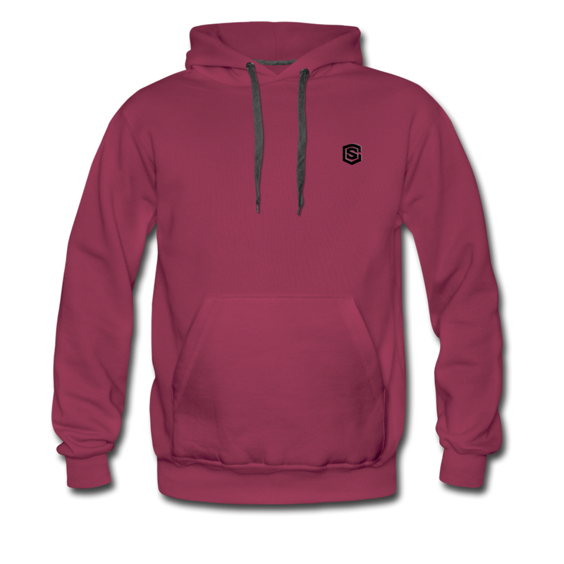 Men’s Premium Hoodie  WITH BLACK  LOGO - burgundy