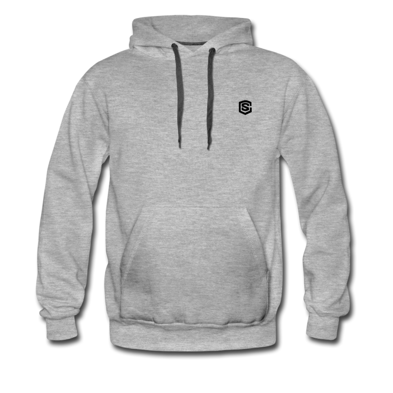 Men’s Premium Hoodie  WITH BLACK  LOGO - heather gray