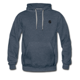 Men’s Premium Hoodie  WITH BLACK  LOGO - heather denim