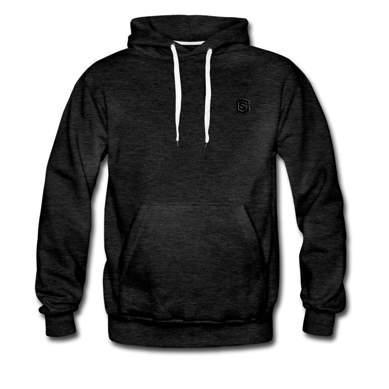 Men’s Premium Hoodie  WITH BLACK  LOGO - charcoal gray