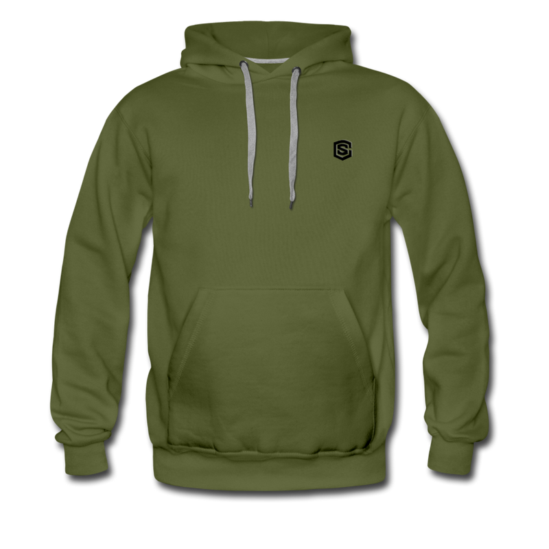 Men’s Premium Hoodie  WITH BLACK  LOGO - olive green