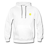 Men’s Premium Hoodie  WITH YELLOW  LOGO - white