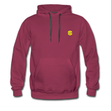 Men’s Premium Hoodie  WITH YELLOW  LOGO - burgundy